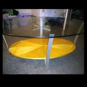 Glass coffee table